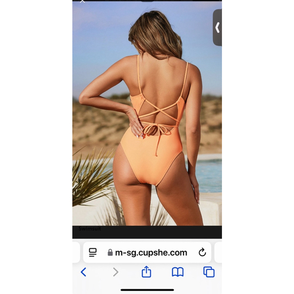 NWT size med E Oasis Lace-Back Cheeky One Piece Swimsuit - Picture 4 of 5